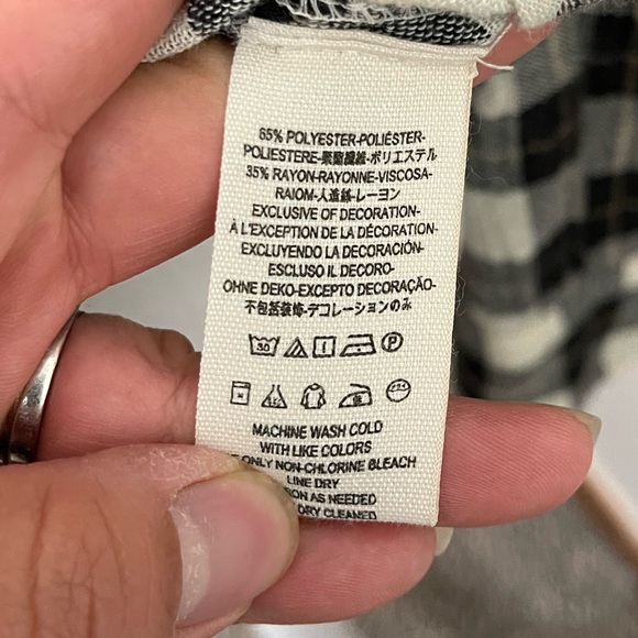 Free People Lace up Western boho Chic  Plaid Gauze Snap Button Up Size S - Picture 7 of 9